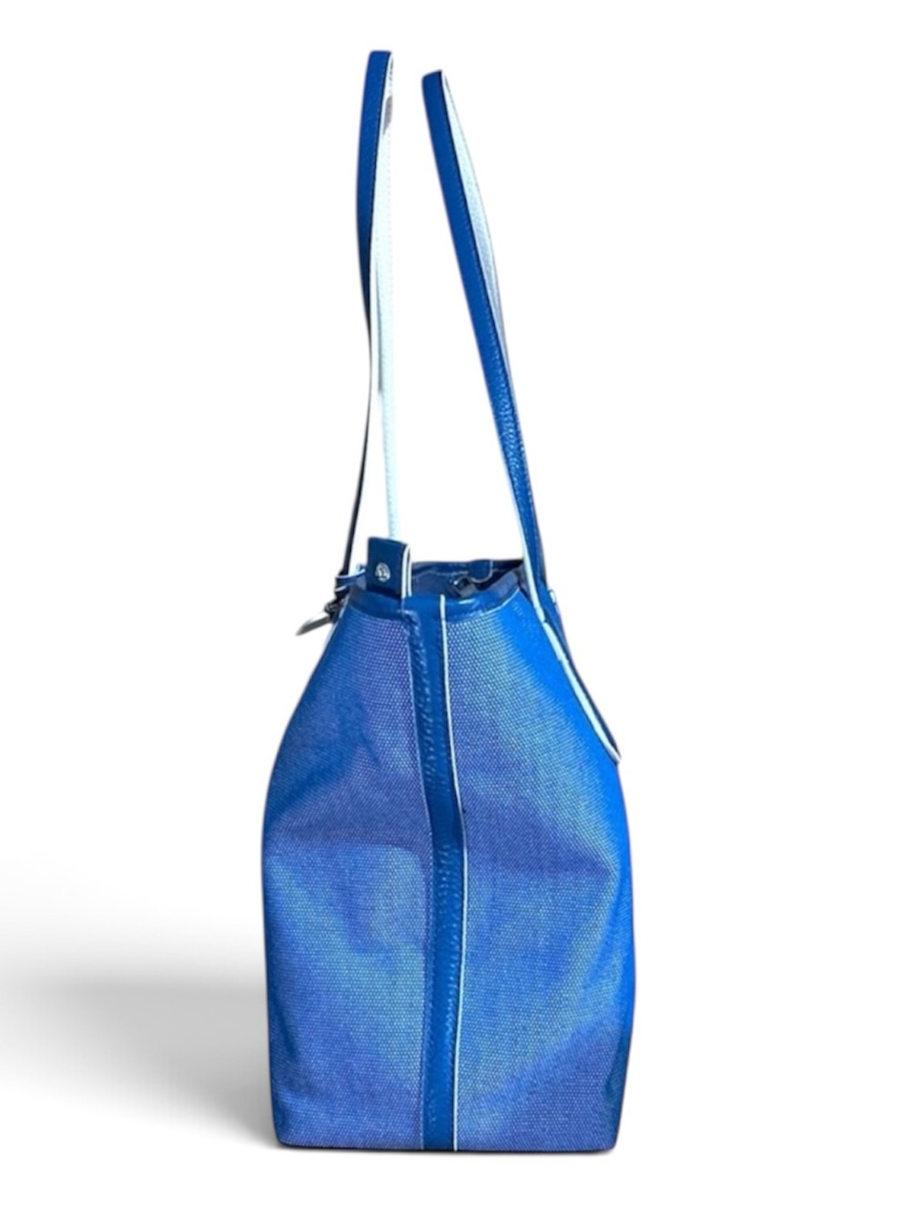 COACH Blue Canvas Taxi Tote Horse and Carriage Shoulder Bag - Picture 9 of 16